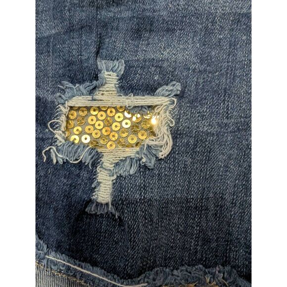Sz 20 Torrid Cutoff Denim Shorts w/ Sequin Pockets! - Picture 4 of 9